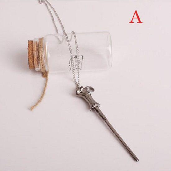 Exquisite Magic Wand Pendant Necklace For Men And Women Stylish Alloy Jewelry
