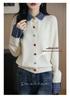 Women's Plaid Color Block Knit Cardigan Sweater - Early Spring Collection
