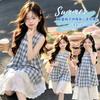 Girls' sleeveless patchwork plaid dress summer 2026 new children's summer dress, stylish and super beautiful girls' dress