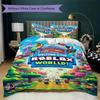 Roblox game Pattern Bedding,Quilt Set Quilt Cover Pillowcase Home Birthday Gift(1 * duvet cover + 2 * pillowcase, without core)_lx