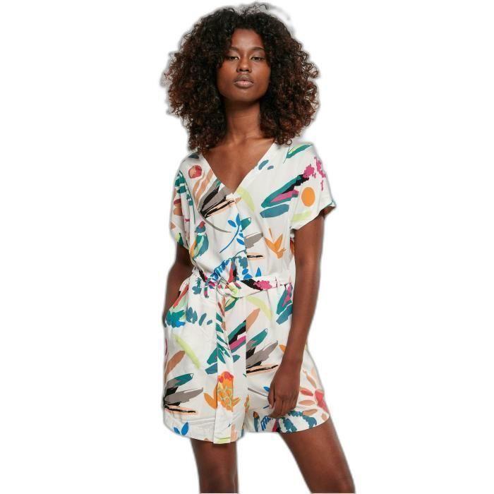 Combinaison Courte Avec Ceinture Femme Urban Classics Viscose GT - Multicolore - 3XL