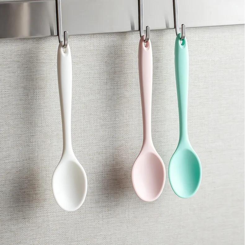 3pcs Silicone Spoon Mixing Soup Spoons Kitchen Mixing Ladle Cooking Utensils Kitchenware Tool for Stirring and Serving