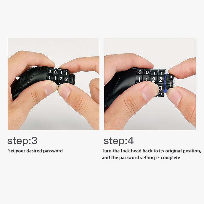 Bicycle Bike Lock Anti-Theft Road Bike Steel Wire Chain Lock Motorcycle Helmet Folding Bike Electric Scooter Safety Padlock
