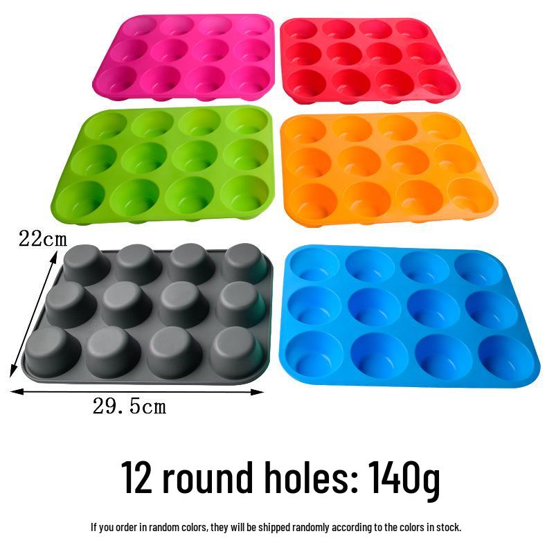 Round Silicone Mold for Muffins, Puddings, Cakes, and Candles (6-12-24 Cup)