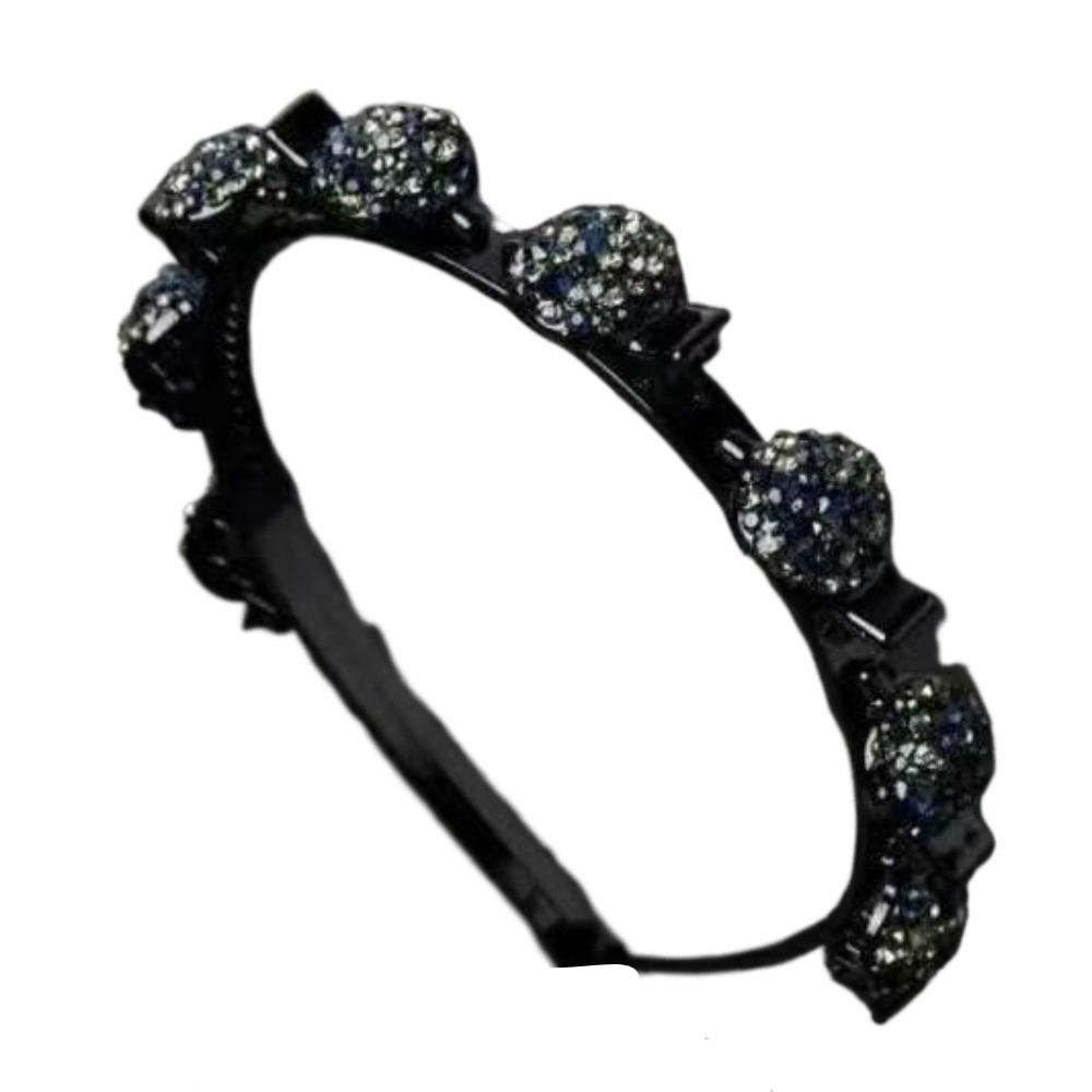 Antislip Hair Bands with Clips Elegant Shiny Hair Hoop Rhinestone Bangs Fixed Headband  Banquet