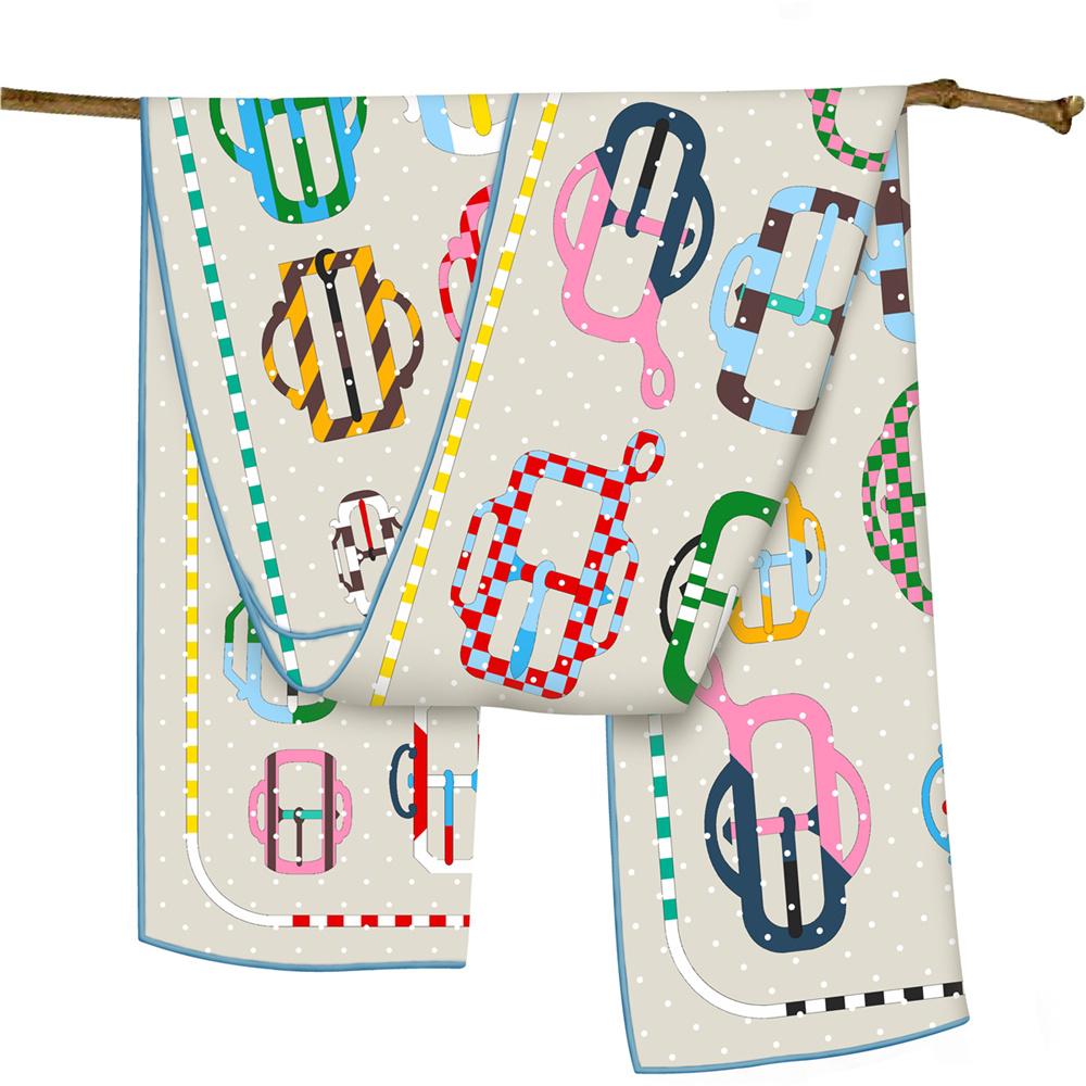 

POBING Twill Silk Scarf Women Poncho Hand Rolled Melt Printed Long Scarves Wraps Bandana Big Shawl Hijabs Female Foulards 150CM x 40CM&>8Y