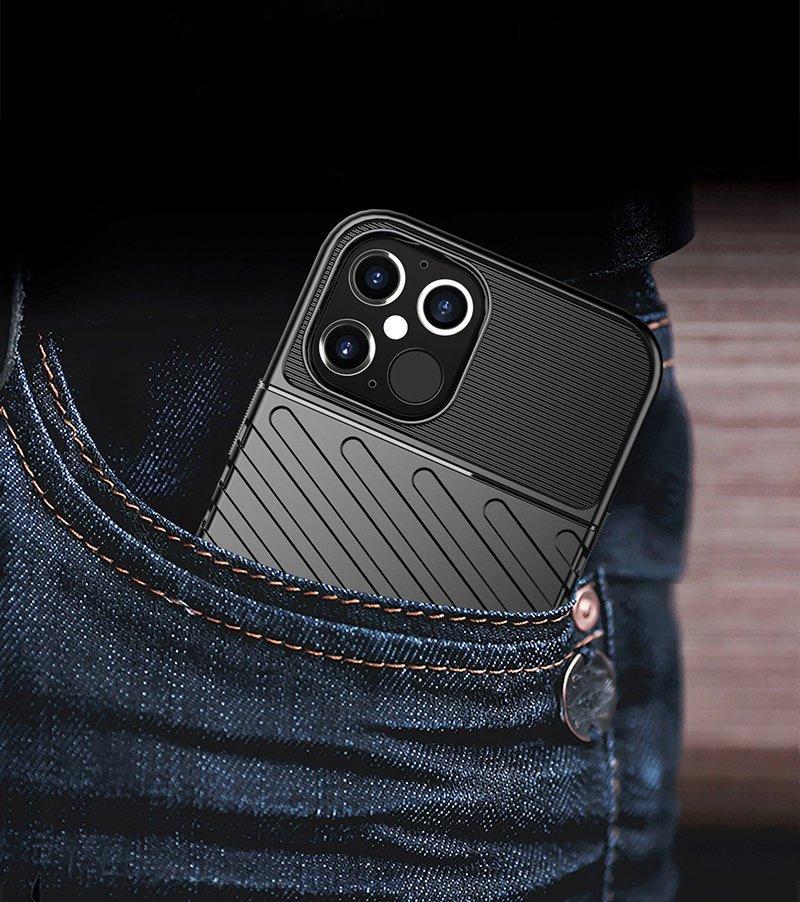 Thunder Case Elastyczne Pancerne Etui Pokrowiec Iphone 12 Pro Max Czarny
