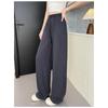 Women Linen Blend Wide Leg Pants High Waist Loose Summer Trousers