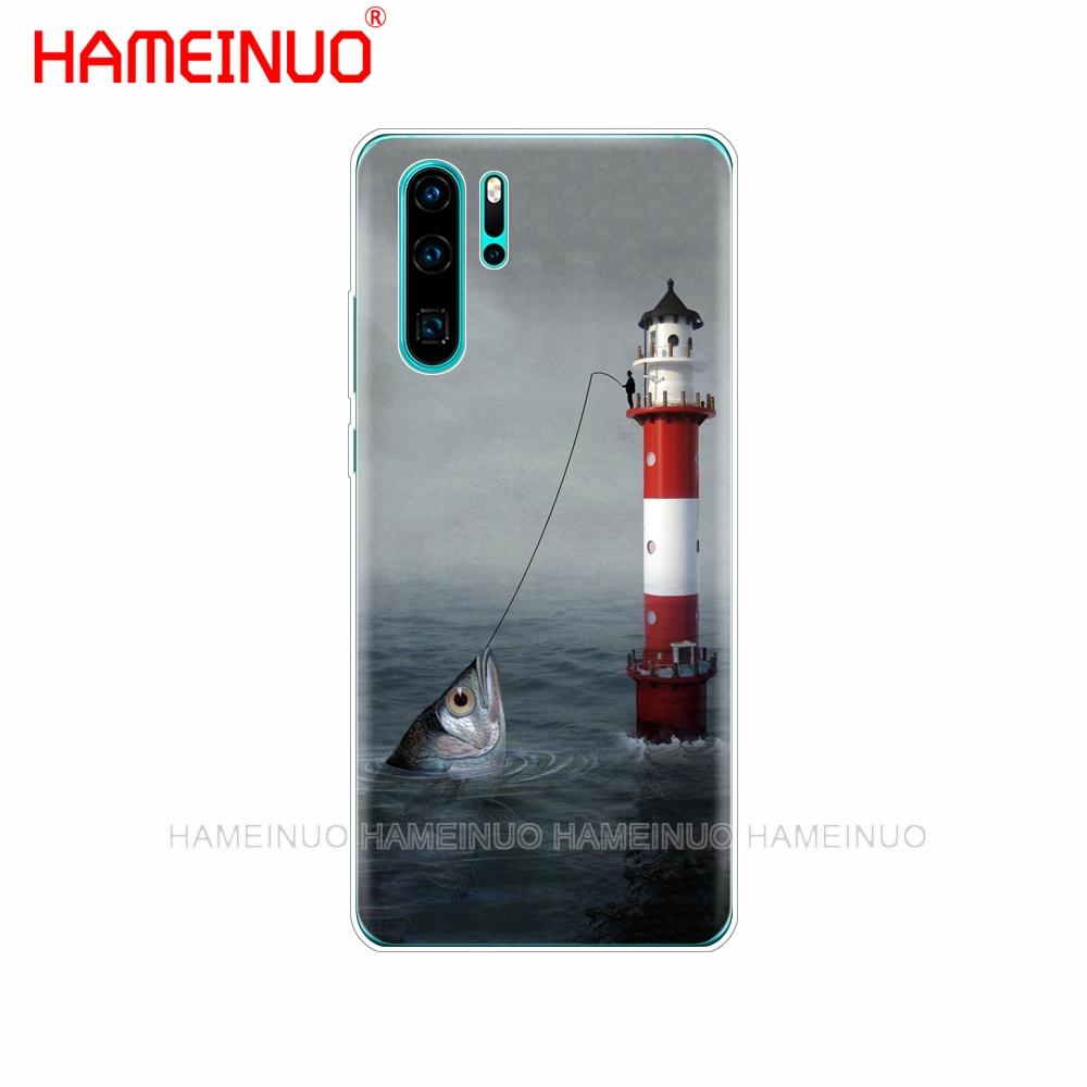 

силиконовый чехол для телефона huawei P30 PRO LITE P SMART 2019 plus p smart Z p20 lite 2019 милый золотая рыбка рыбак huawei P20 lite 2019