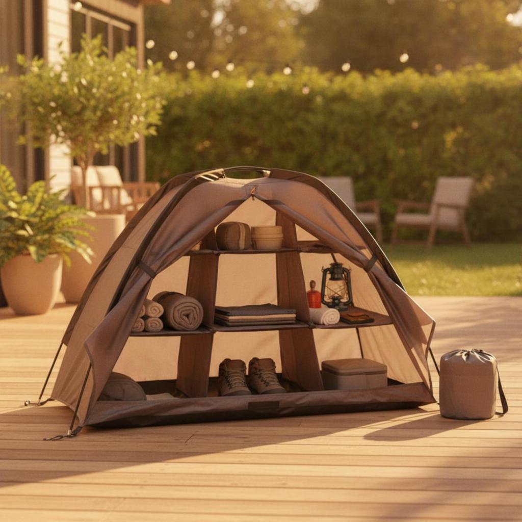 Tent-Style Storage Cabinet with Shelves Space-Saving Portable
