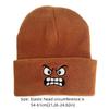 New Warm Knit Hat Angry Expression Embroidered Beanie Hat Leisure Cycling Cap for Men Women