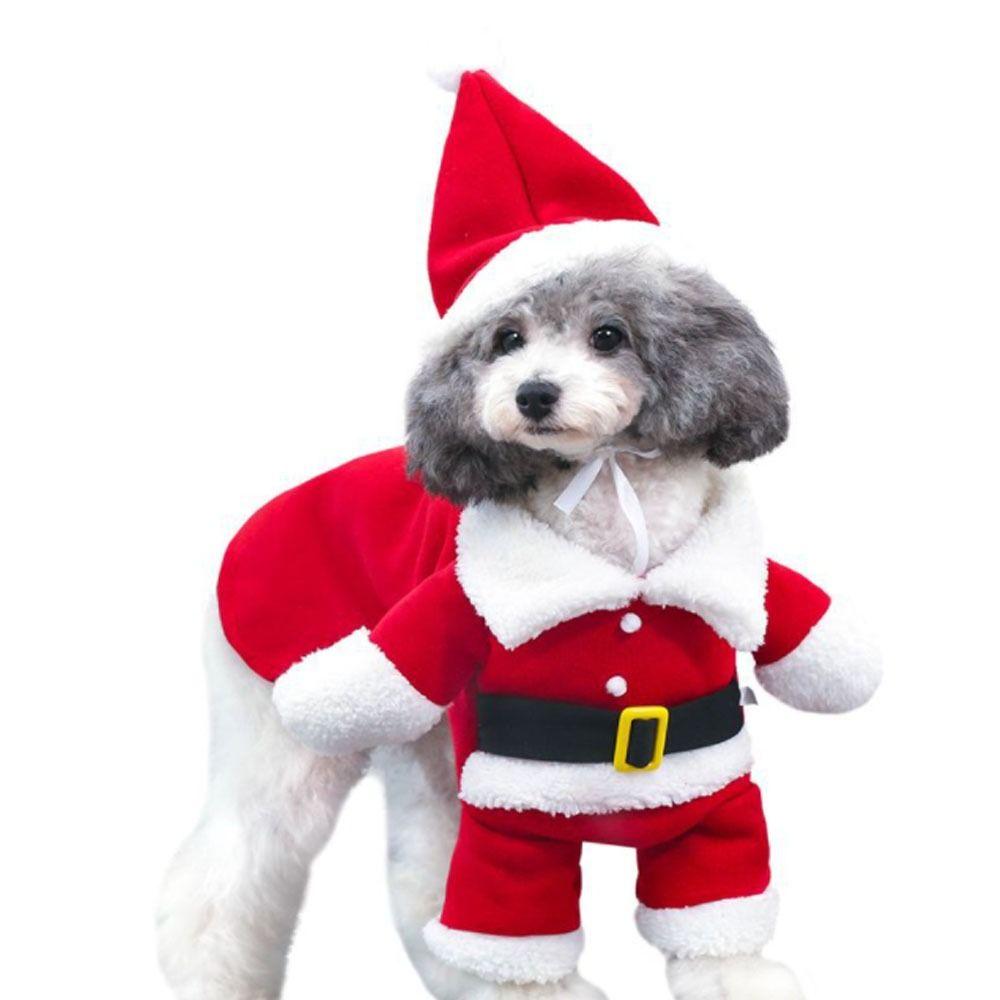 

Warm Skin-friendly Santa Cosplay Dog Suit with Cap Dog Hoodies Pet Costume S