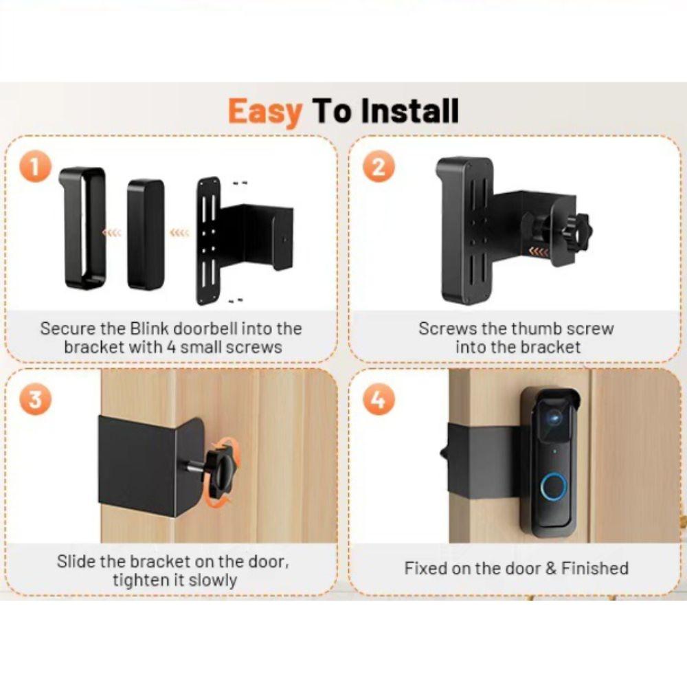 Anti-Theft Design Anti-Theft Mount Flashing Feature Doorbell Camera Bracket  Weather Protection