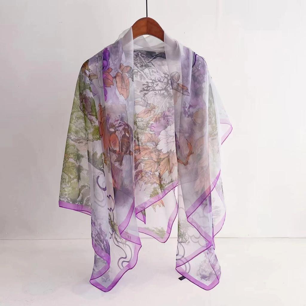 Silk Scarf Fashion Design Neck Print Foulard Female Headbanda Luxury Hijab Women Warm Pashmina Scarves Echarpe Shawl Large Wrap