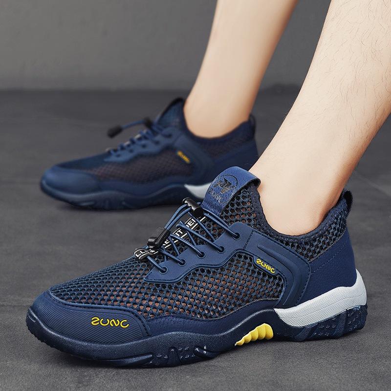 Mesh Shoes Men's Casual Sports Trendy Shoes Men's Summer 2024 New Men's Shoes Large Mesh Hollowed Out Breathable Traceability Shoes