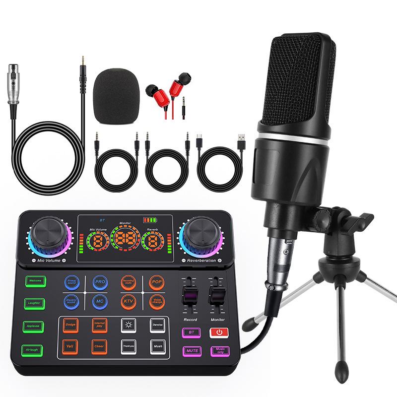 X1 English Sound Card Kit: Desktop Tripod, Mobile/PC Compatible for Live Broadcast, Singing, and Recording