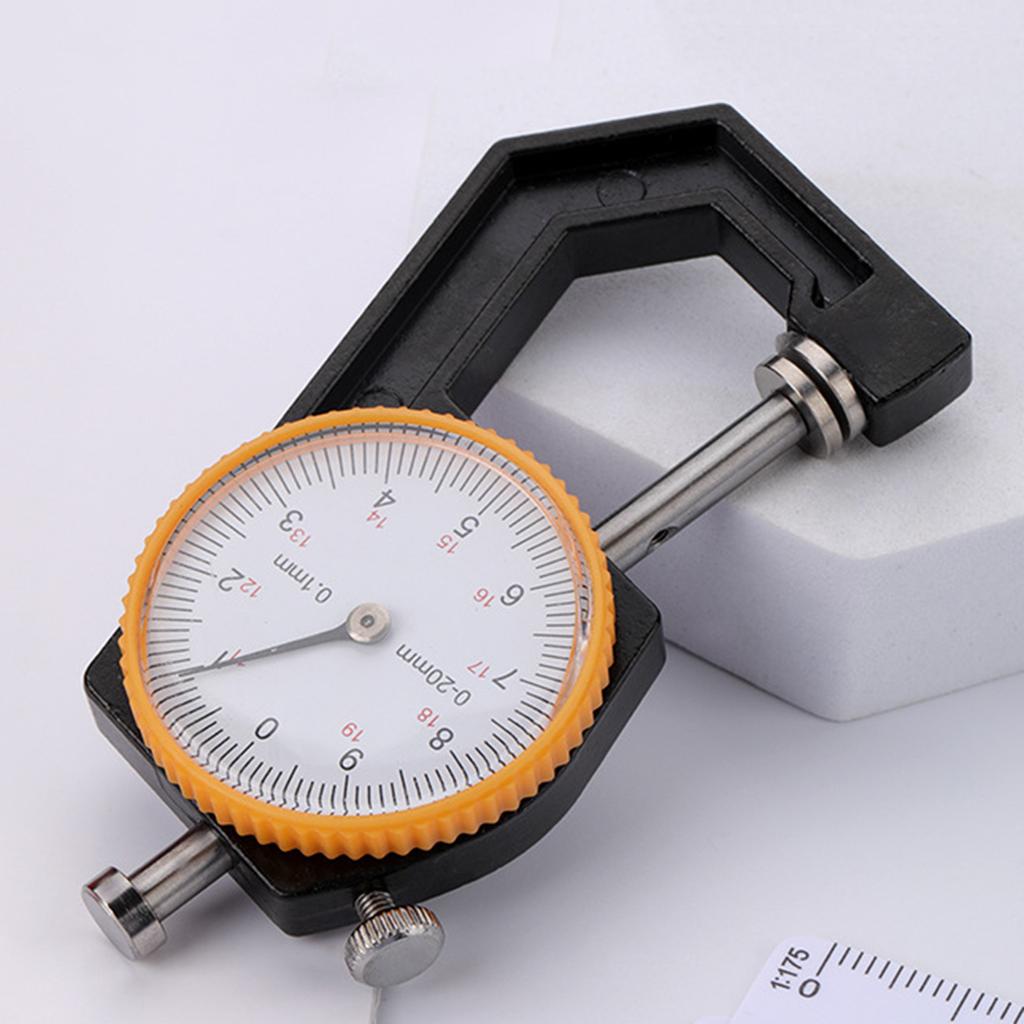 Thickness Gauge 0-20mm Ranges Dials Indicator for Jewelers Technicians Leather and Cloth Measurement with 0.1mm Accuracy