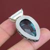 Faceted Swiss Blue Topaz Pendant Vintage Gemstone Pendant 925 Sterling Silver Pendant Handmade Jewelry Engagement Gifts Statement Pendant
