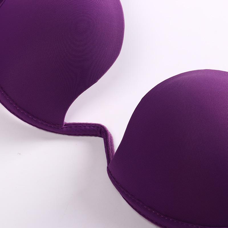 Sexy Womens Lingerie with A Deep U-neck Push Up Bra U Shaped Sexy Strapless Bra Thin Half Cup Underwear Beauty Back