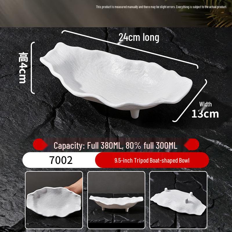 White Melamine Porcelain-Style Snack Plate - Perfect for KTV, Bar, or Restaurant Serving