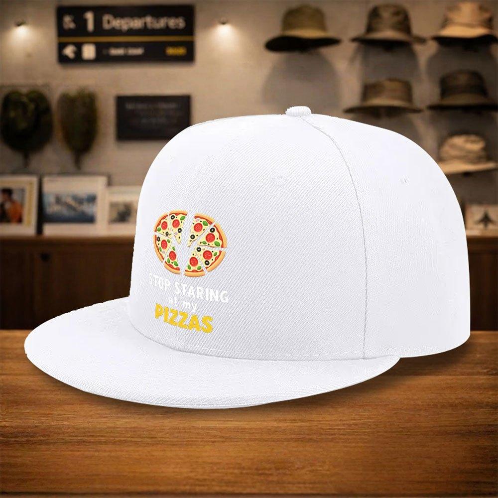 Stop Staring At My Pizzas Graphic Print Baseball Cap Unisex Polyester Street Style Adjustable HipHop Hat