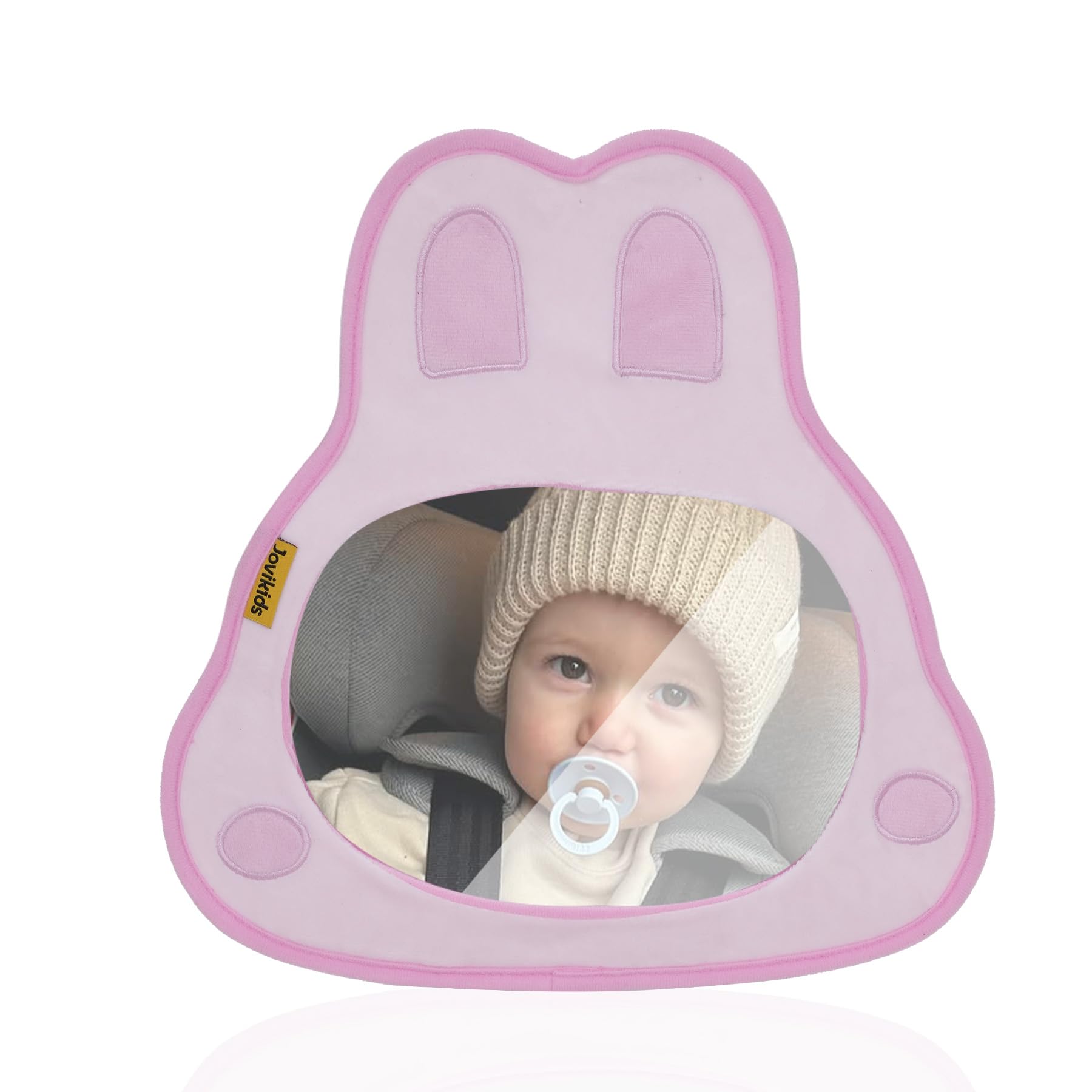 

Jovikids Baby Cute Car Seat Curved Mirror Large Field of View Easy Installation Mirror, Mirror, 100% Break-Resistant – –
