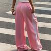 European and American Cross-border Women's Clothing Sports and Leisure Trousers Women's Knitted Pull-up Loose Wide-leg Sweatpants