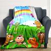1Pc Bugs Garden Blanket For Couch Bed Plush Cozy Fuzzy Blanket Super Soft Warm Blankets For Fall And Winter 09187