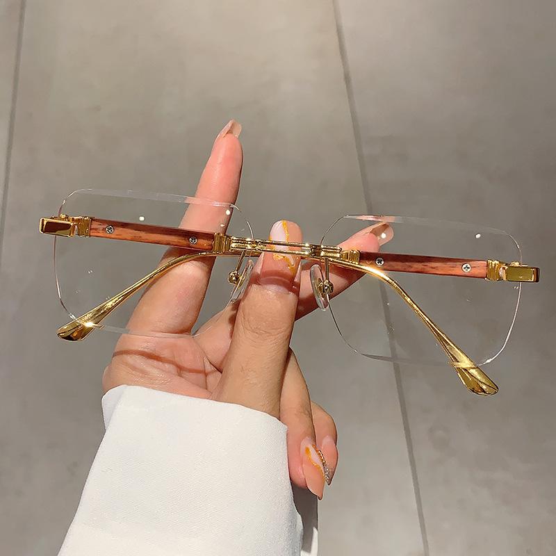 

Винтажные мужские солнцезащитные очки без оправы с текстурой дерева и женские квадратные модные солнцезащитные козырьки, выбор для вечеринки и фотосессии на вечеринке чистый