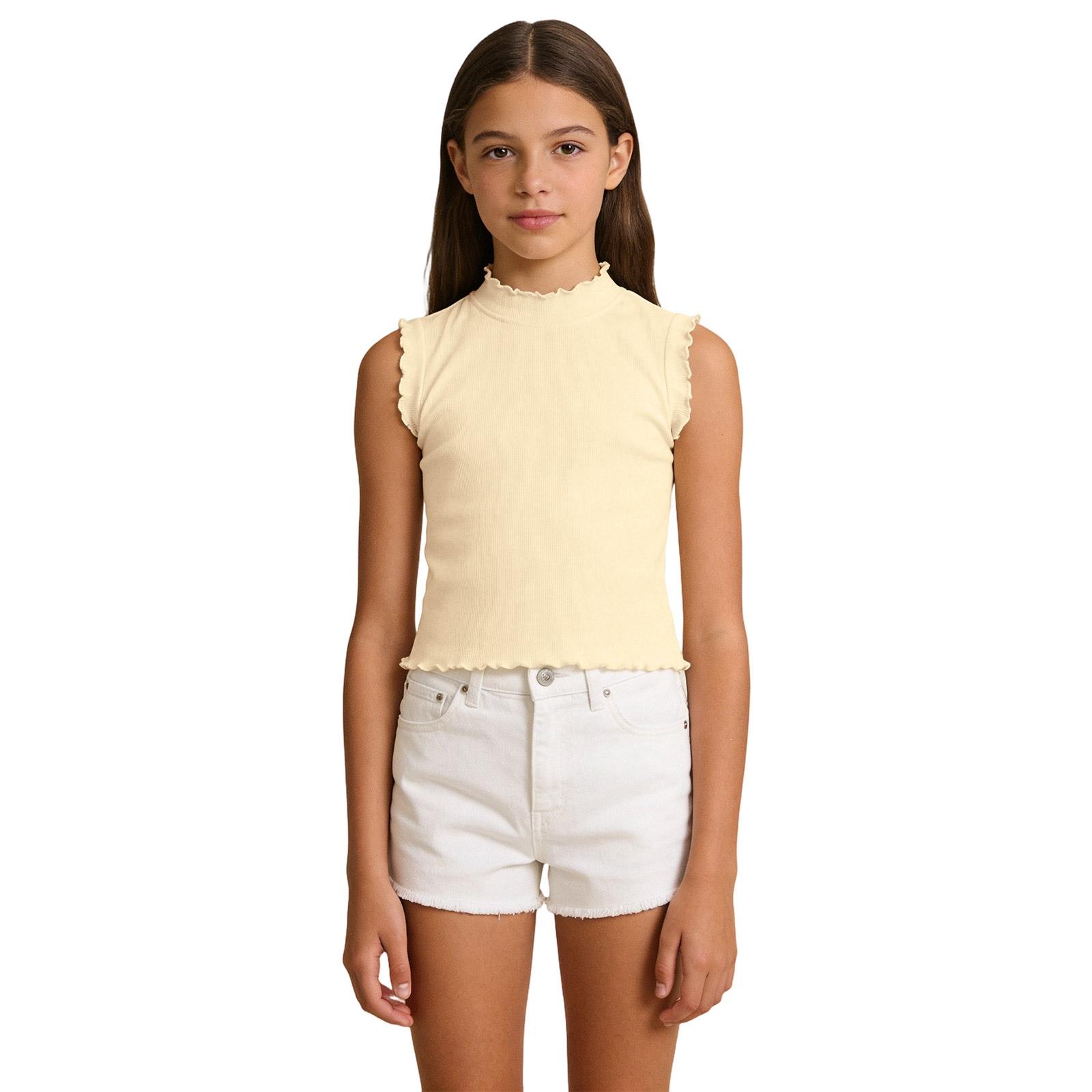 Children s Fashionable Casual Vest With Wooden Ear Flaps, Sleeveless Round-neck Top 100 бежевый