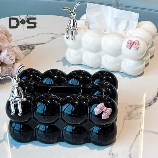 Tissue Box Storage Holder Large Capacity Spring Design Easy To Use Luxury Home Tissue Paper Organizer Desktop Decor