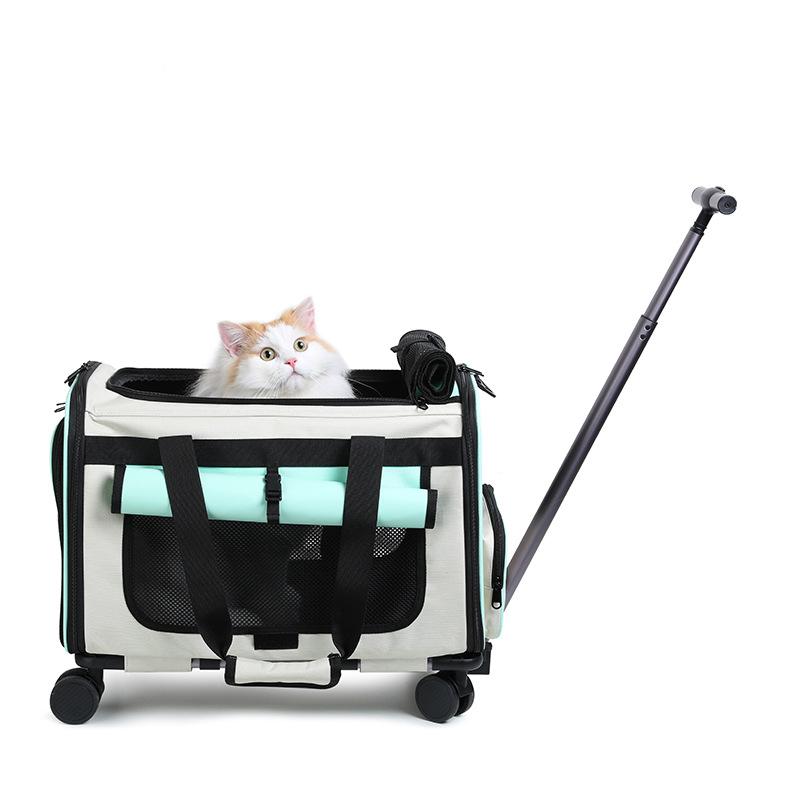 Nuova Valigia Trasportino Portatile per Gatti con Ruote per Cani e Gatti Piccoli, Grande Capacità, Borsa da Viaggio per Animali Domestici all'Aperto