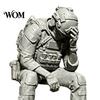 Tactical Equipment Sculpture 3D Printed Soldier Figurine Ornament, Sitting Statue, Desk Accessory Funny Tired for Table Shelf Edge Decor Miniature