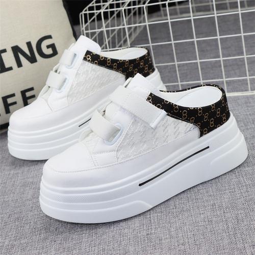 

Модные женские туфли на толстой подошве высотой 8 см, лето 2024 г., новый стиль, повседневная обувь без каблука, с внутренним увеличением, женская вулканизированная обувь 40 золотой