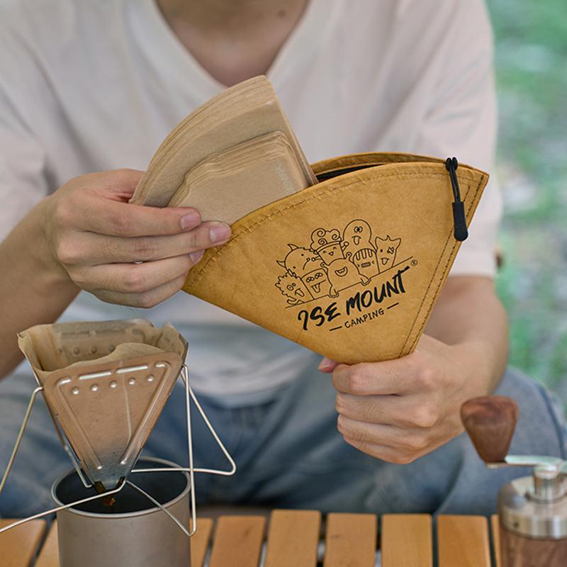 Wodoodporny uchwyt na filtry do kawy, organizer na filtry do kawy do ręcznego parzenia, torba do przechowywania papierowych filtrów do kawy na kemping, do ręcznego parzenia na zewnątrz