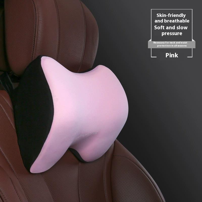 Car Headrest Pillow and Lumbar SupportMemory Foam Car Seat CushionNeck Pillow and Back Cushion for Car Seats