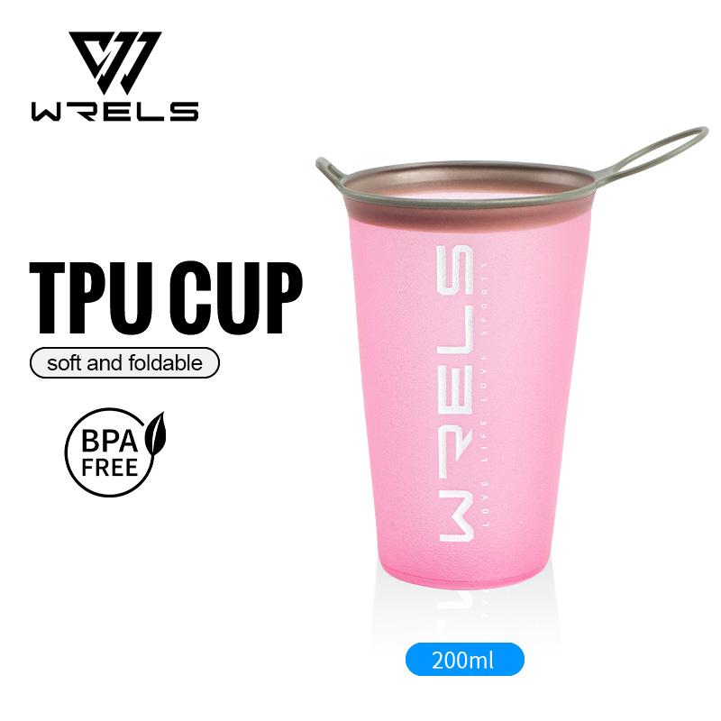 

WRELS 200ml Collapsible Cup TPU BPA Free Running Water Cup Outdoors Traveling Sport Running Cycling Kettle Water Bottle розовый