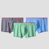 Herren-Boxerunterwäsche, mittelhoher Schnitt, elastischer Bund, karierter Aufdruck, Shorts, Slips, U-konvexe, atmungsaktive Höschen für den Alltag