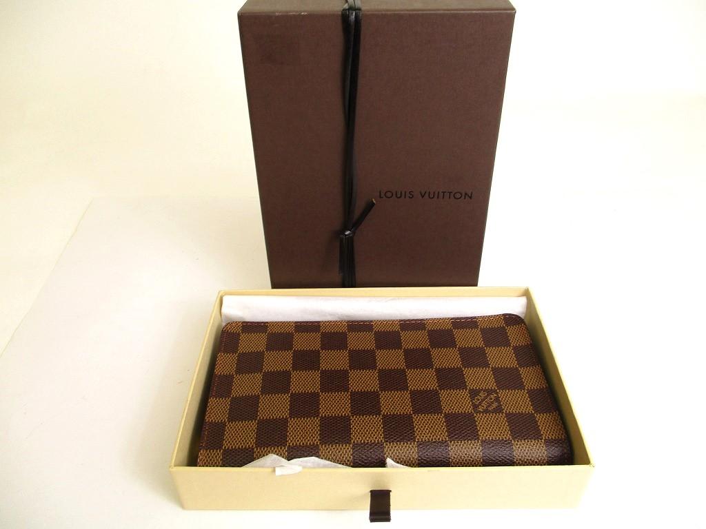 Authentic LOUIS VUITTON Damier Leather Round Zip Wallet Porto Monnaie Zip #9803  Open Box