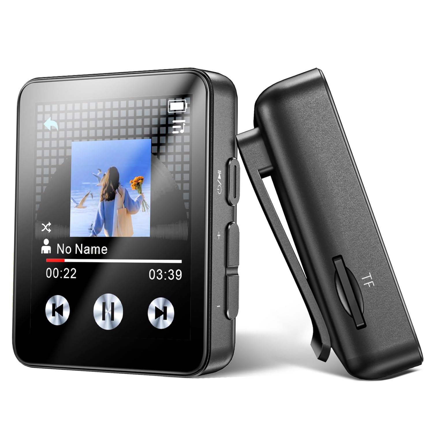 

GOVVOM MP3 player Bluetooth inch full touch screen with line input Mini music player with 32GB SD supports up to 6 types of HIFI sound digital audio