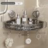 Bathroom Triangle Non Perforated Wall Mounted Toilet Suction Cup Storage Rack