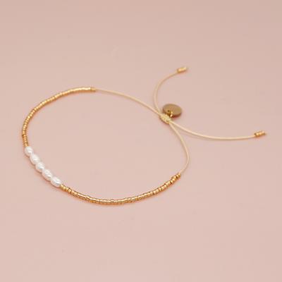 Go2boho Gold Plated Miyuki Bead Freshwater Pearls Friendship Tiny Bracelets For Women Summer Dainty Jewelry Girls Kids Gift