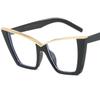 Fashion Optical Light Glasses Women Eyeglasses Cat Eye Spectacles Oversize Frame Ornamen Semi-Rimeless Design Ornamental