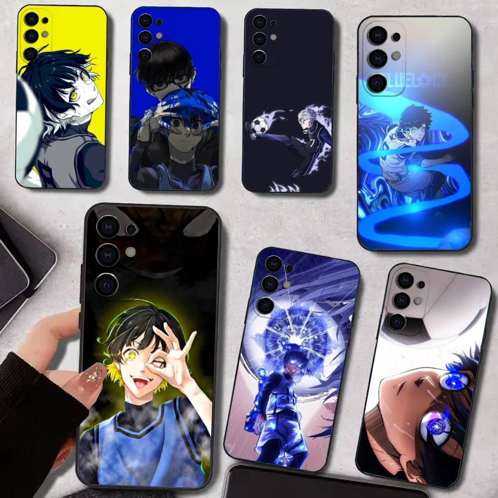 Anime Trent B-Blue L-Lock Phone Case For Samsung S25,S24,S21,S22,S23,S30,Ultra,S20,Plus,Fe,Lite,Soft Black Cover