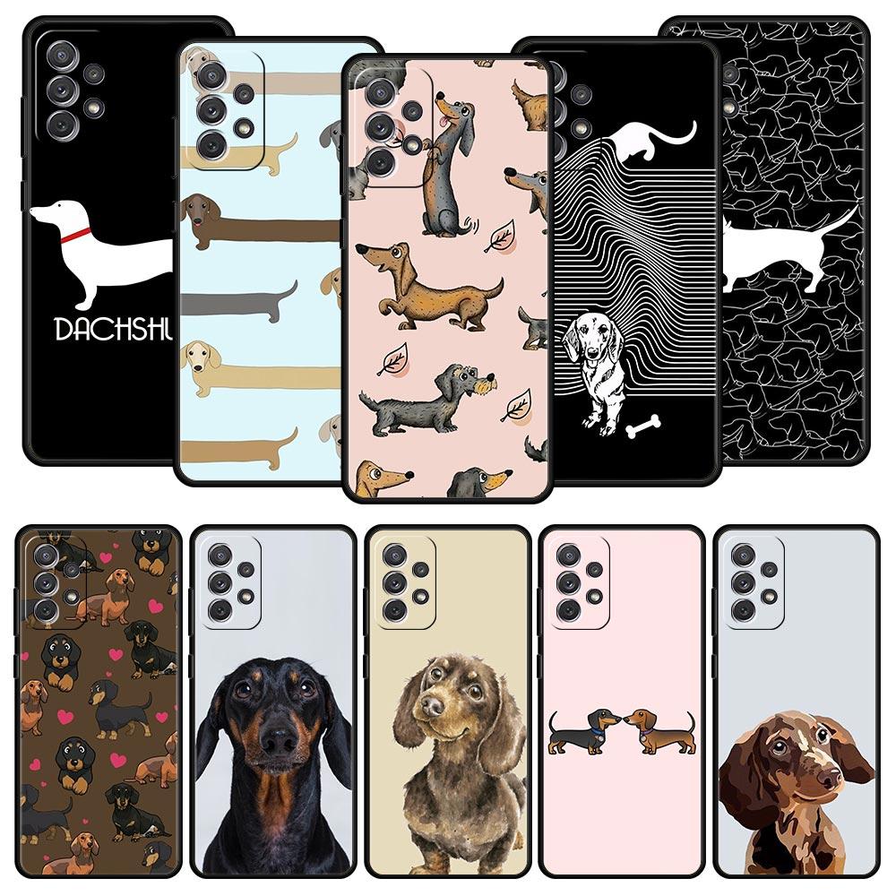 Dachshund Sausage Dog Phone Case for Samsung A17 A13 A15 A25 A35 A51 A55 A71 A21S A11 A31 A41 A23 A53 A73 5G A03S A05s Cover