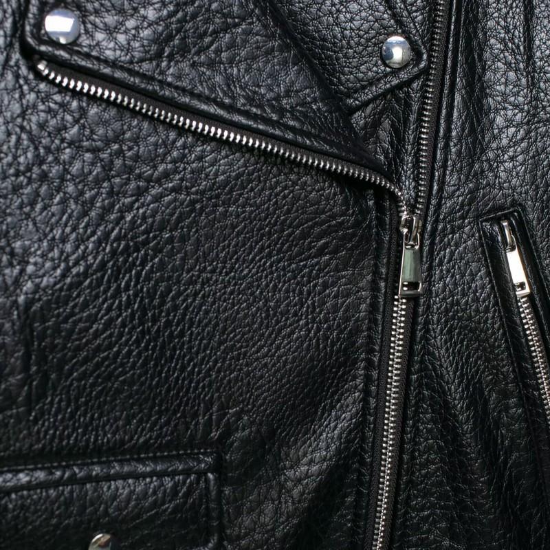2026 Fall Winter Womens Leather-Effect Shoulder Pad Biker Jacket Streetwear