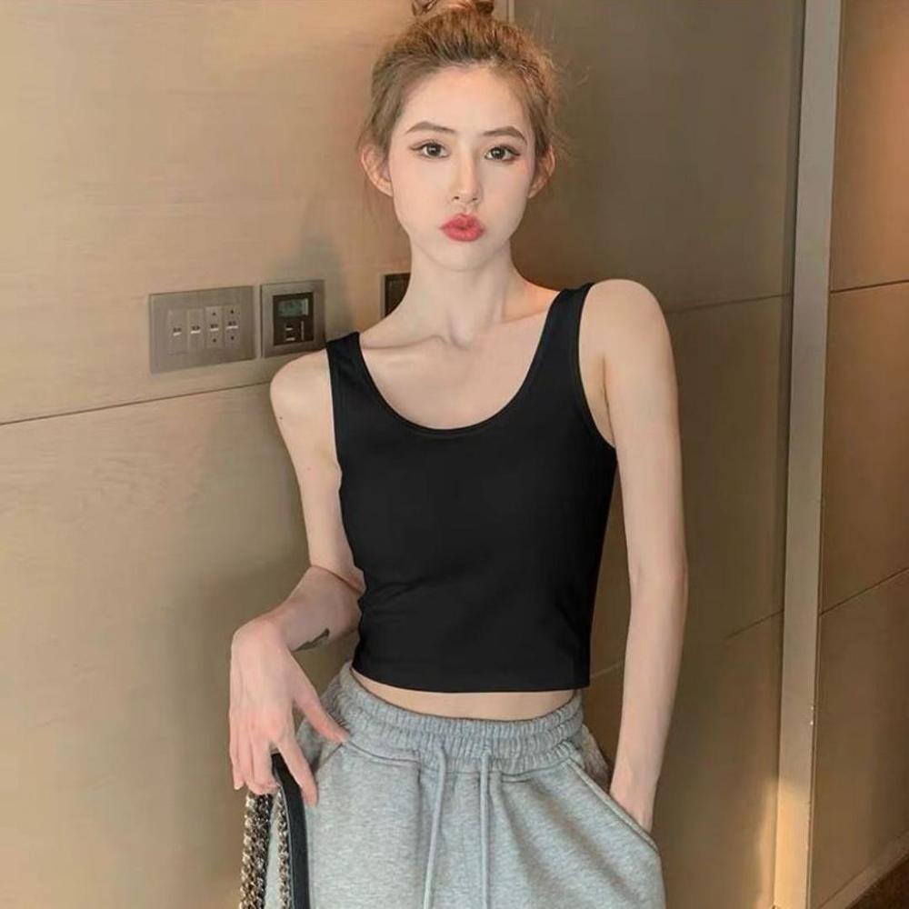 Sexy Tank Top Black Halter Crop Tops Women Summer Camis Backless Camisole Fashion Casual Tube Female Sleeveless Cropped Vest