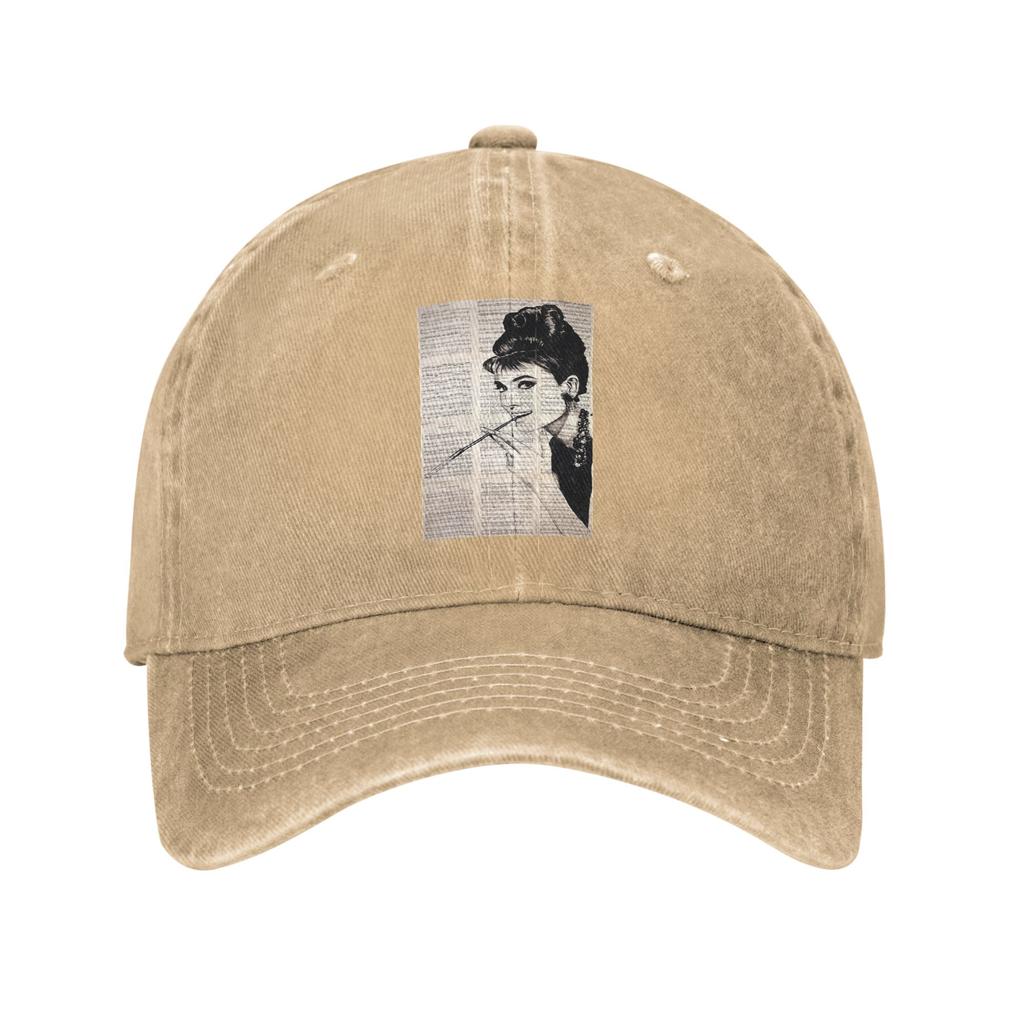 Audrey Hepburn Denim Fabric Cap Casual Baseball Caps Adjustable Hat Summer Unisex Baseball Hats
