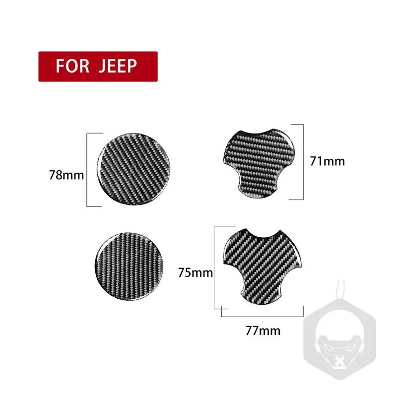 

Подходит для Jeep Wrangler Auto Caccessories 2007-2010 /4 шт. Подстаканник из углеродного волокна для подстаканника, декоративная наклейка 5D чёрный