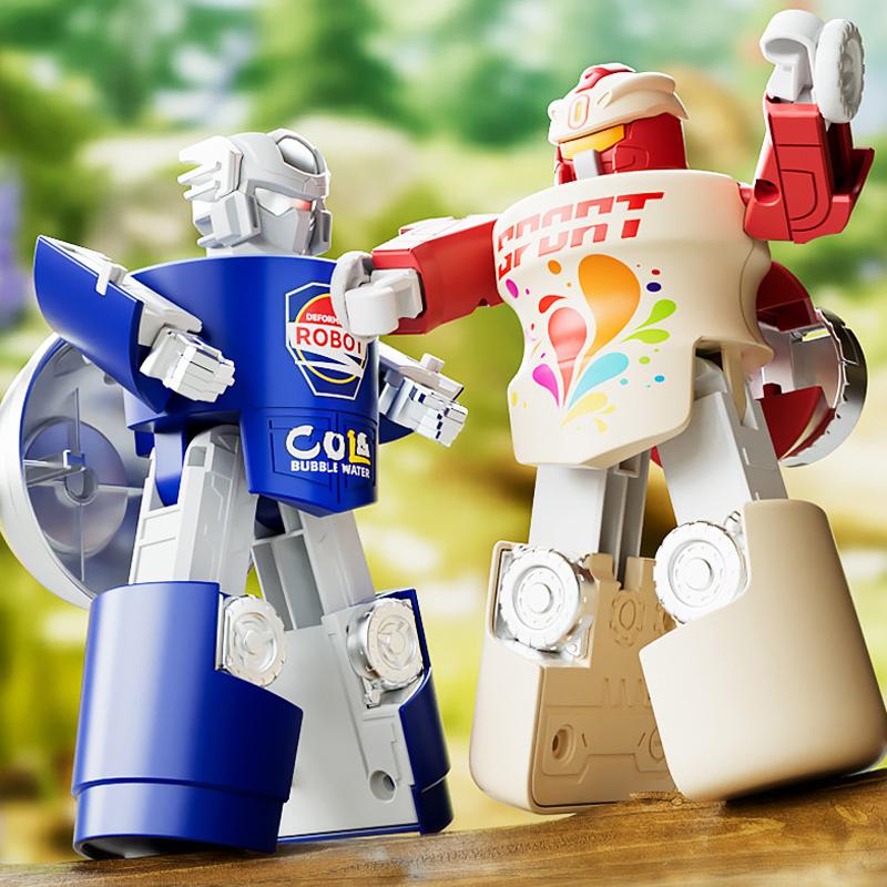 Transform Mech Model Toy Dual Form Transform Robot Toy Simulation Ice Cream, Fries, Burger Play house Children's Surprise Gift